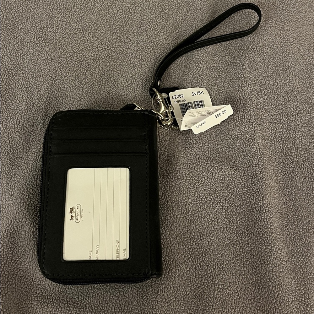 Vintage Coach Black Leather (Phone) Holder wallet - Picture 2 of 5